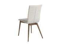 Stoffen stoel met walnoot houten poten (x6) - afbeelding 5 van  6