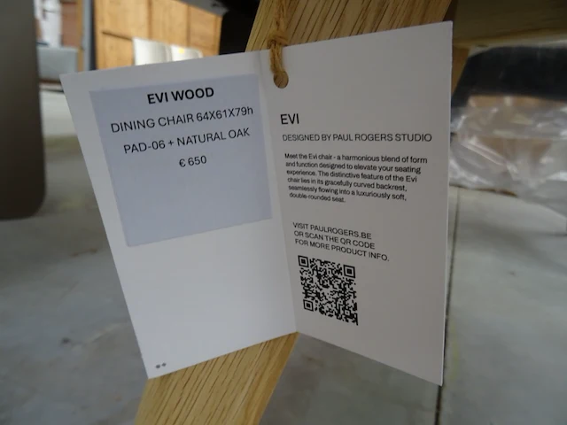 Stoffen/houten dining chair pr living - afbeelding 3 van  3