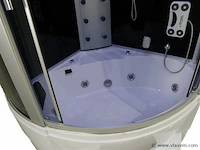 Stoomcabine met whirlpool massagebad - halfrond - wit bad - afbeelding 4 van  10