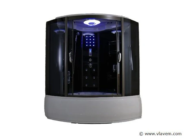Stoomcabine met whirlpool massagebad wit 150x150 cm - afbeelding 1 van  9