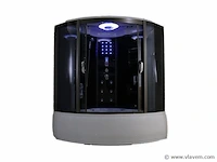 Stoomcabine met whirlpool massagebad wit 150x150 cm - afbeelding 1 van  9