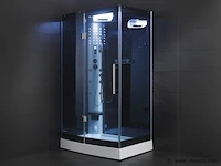 Stoomcabine rechthoekig - zwarte cabine - afbeelding 1 van  3