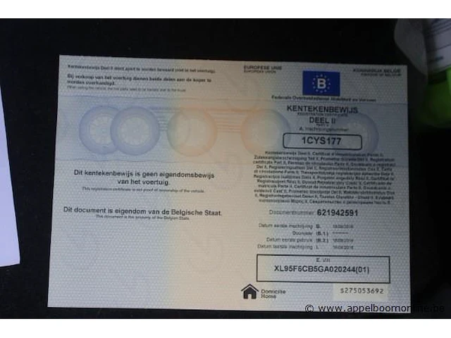 Straatveegmachine ravo 540, datum 1ste inschrijving 18/8/2016, chassisnummer xl95f6cb5ga020244, veeguren 2862, inschrijvingsbewijs i+ii, gelijkvormigheidsattest, zichtbare schade wo carroserie - afbeelding 5 van  15