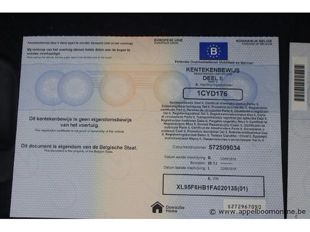 Straatveegmachine ravo 540, datum 1ste inschrijving 22/5/2015, chassisnummer xl95f6hb1fa020135, veeguren 4486, gelijkvormigheidsattest i+ii, gelijkvormigheidsattest, zichtbare schade wo carroserie - afbeelding 3 van  15