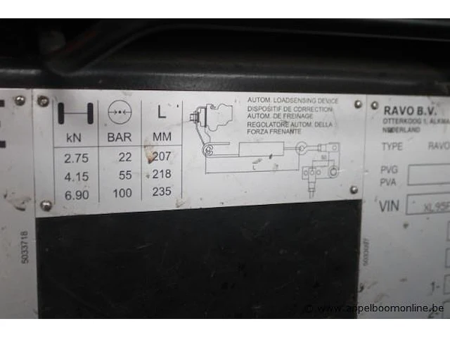 Straatveegmachine ravo 540, datum 1ste inschrijving 22/5/2015, chassisnummer xl95f6hb1fa020135, veeguren 4486, gelijkvormigheidsattest i+ii, gelijkvormigheidsattest, zichtbare schade wo carroserie - afbeelding 15 van  15