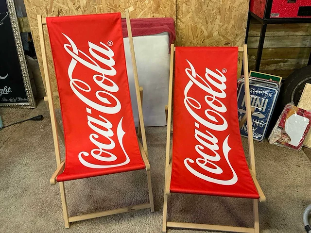 Strandstoel coca cola (2x) - afbeelding 1 van  2