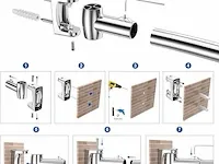 Strength enemy verstelbare gebogen douchegordijnstang (110-180cm) - afbeelding 3 van  6