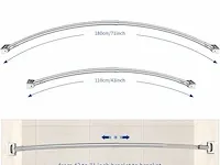 Strength enemy verstelbare gebogen douchegordijnstang (110-180cm) - afbeelding 2 van  6