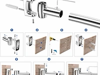 Strength enemy verstelbare gebogen douchegordijnstang (110-180cm) - afbeelding 3 van  6