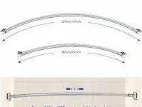 Strength enemy verstelbare gebogen douchegordijnstang (140-200cm) - afbeelding 2 van  2