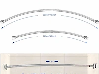 Strength enemy verstelbare gebogen douchegordijnstang (140-200cm) - afbeelding 2 van  2