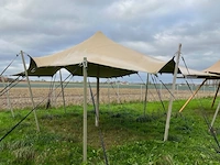 Stretchtent 6,5 x 5 m - sand/sand + alu palen