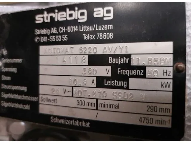Striebig automat 6220av verticale platenzaag - afbeelding 2 van  3