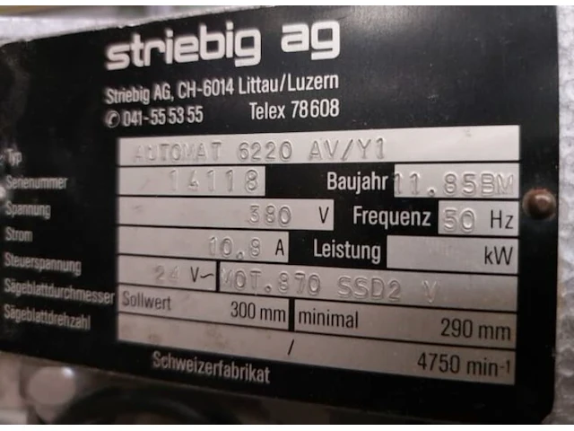 Striebig automat 6220av verticale platenzaag - afbeelding 2 van  3