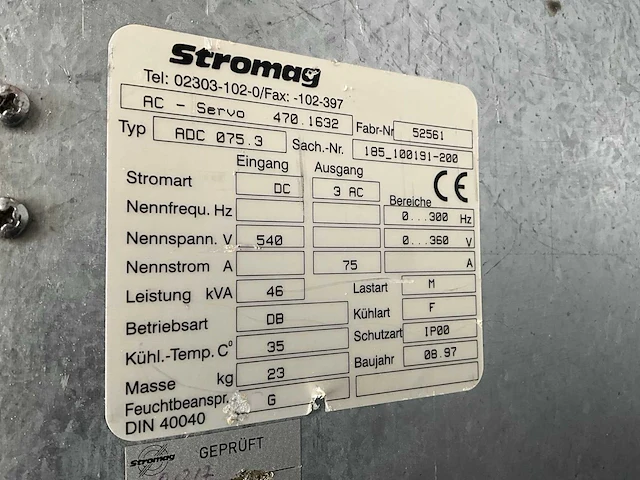 Stromag adc 075.3/ii frequentieregelaar - afbeelding 7 van  7