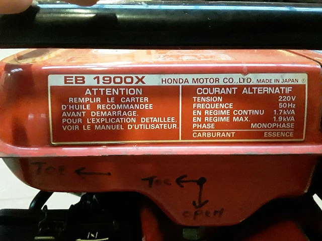 Stroom generator honda - eb1900x - afbeelding 3 van  3