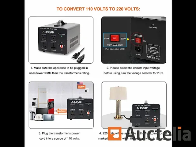 Stroom transformator 3000 watt spanning converter - afbeelding 2 van  8