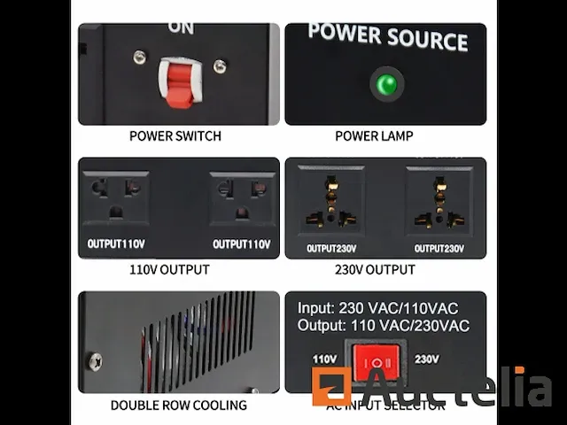 Stroom transformator 3000 watt spanning converter - afbeelding 6 van  8