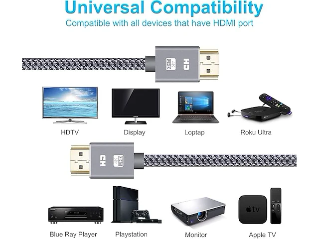 Suceso 4k hdmi-kabel 1 m - afbeelding 3 van  5