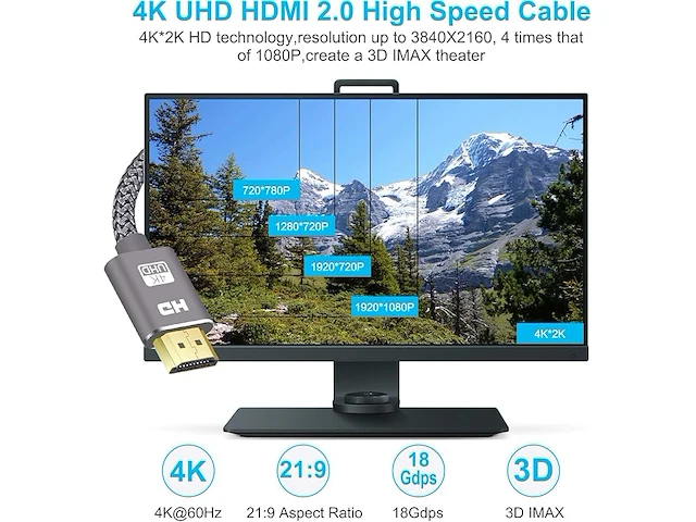 Suceso 4k hdmi-kabel 1 m - afbeelding 5 van  5