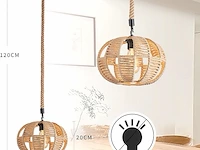 Sucikorio hanglamp henneptouw e27 - afbeelding 2 van  4