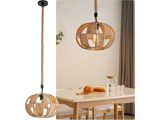 Sucikorio hanglamp henneptouw e27 - afbeelding 1 van  4