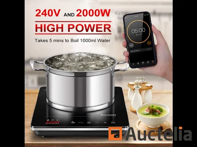 Sunmaki inductiekookplaat, 2000w kookplaat - afbeelding 3 van  8