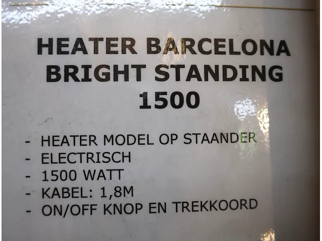 Sunred heater barcelona bright standing 1500 - afbeelding 2 van  7