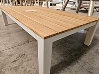 Suns alu salontafel lagoon frame wit - teak brede latten 140 x 75cm - afbeelding 5 van  5
