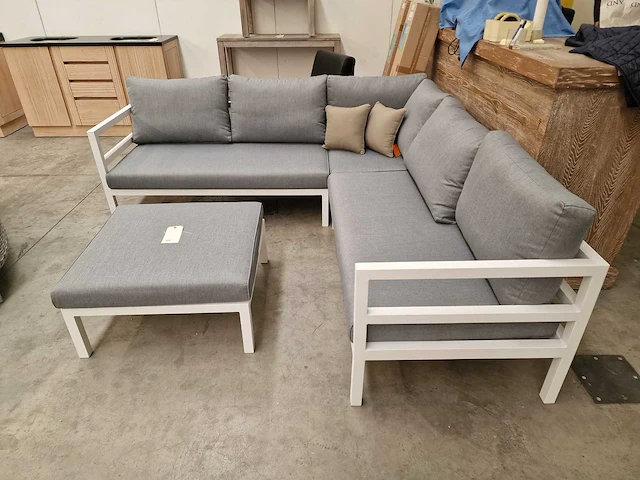 Suns barolo alu lounge hoekset wit inclusief olefin zitkussens - afbeelding 2 van  6