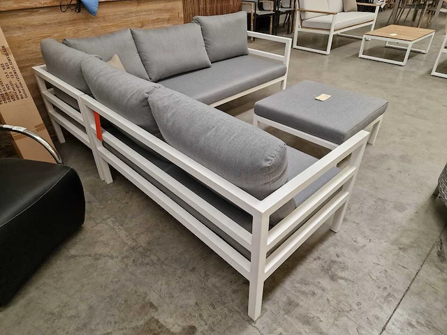 Suns barolo alu lounge hoekset wit inclusief olefin zitkussens - afbeelding 3 van  6