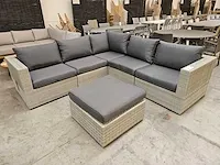 Suns fiona hoeklounge set met rechte hoek wicker witgrijs - afbeelding 1 van  6