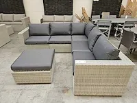 Suns fiona hoeklounge set met rechte hoek wicker witgrijs - afbeelding 2 van  6