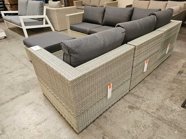 Suns fiona hoeklounge set met rechte hoek wicker witgrijs - afbeelding 3 van  6