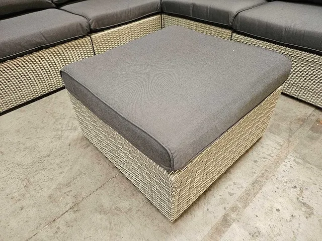 Suns fiona hoeklounge set met rechte hoek wicker witgrijs - afbeelding 4 van  6