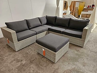 Suns fiona hoeklounge set met rechte hoek wicker witgrijs