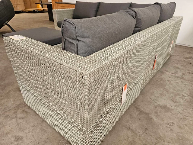 Suns fiona hoeklounge set met rechte hoek wicker witgrijs - afbeelding 4 van  6