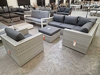 Suns fiona hoeklounge set met rechte hoek wicker witgrijs