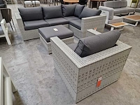 Suns fiona hoeklounge set met rechte hoek wicker witgrijs - afbeelding 4 van  7
