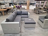 Suns fiona hoeklounge set met rechte hoek wicker witgrijs - afbeelding 5 van  7