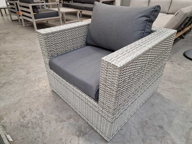 Suns fiona hoeklounge set met rechte hoek wicker witgrijs - afbeelding 6 van  7