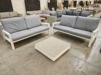 Suns lagoon lounge set alu wit + kussens grijs