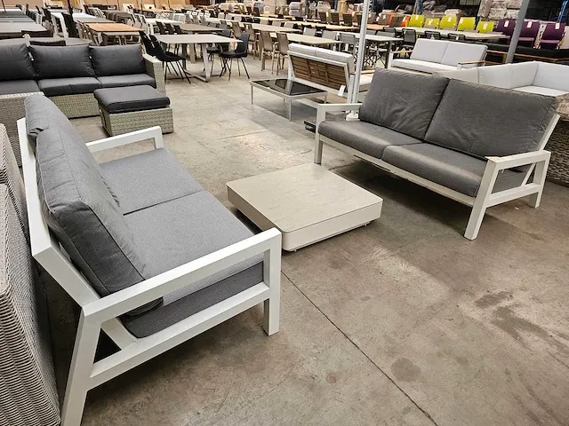 Suns lagoon lounge set alu wit + kussens grijs - afbeelding 3 van  6