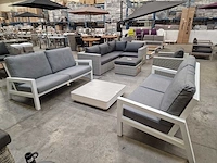 Suns lagoon lounge set alu wit + kussens grijs