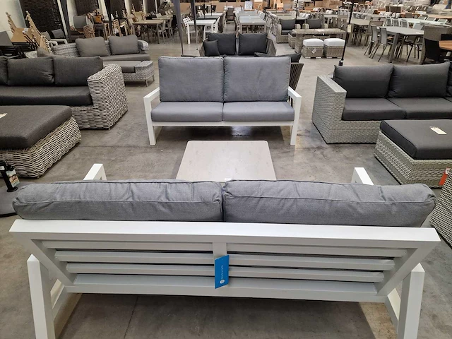 Suns lagoon lounge set alu wit + kussens grijs - afbeelding 2 van  6