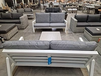 Suns lagoon lounge set alu wit + kussens grijs - afbeelding 2 van  6