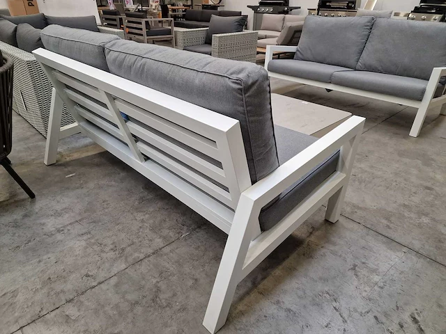 Suns lagoon lounge set alu wit + kussens grijs - afbeelding 4 van  6