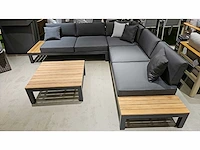 Suns vita alu lounge hoekset antraciet met teak zijtafels - afbeelding 2 van  7