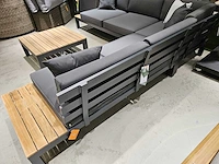 Suns vita alu lounge hoekset antraciet met teak zijtafels - afbeelding 3 van  7