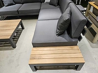 Suns vita alu lounge hoekset antraciet met teak zijtafels - afbeelding 4 van  7